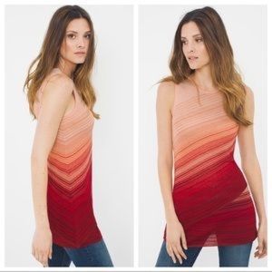 NWT WHBM Sleeveless Ombre Tunic Tank Top Pink Red